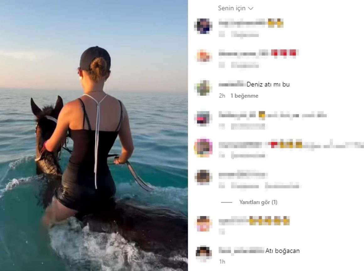 Antalya'nın Alanya ilçesinde bir tur firmasının deniz içerisinde at turu düzenlemesi, hayvanseverlerin tepkisini çekti. Fotoğraf:Antalya, (DHA)